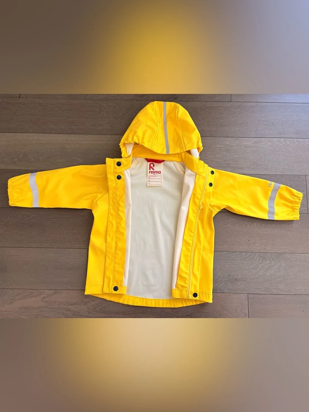 reima Kids Waterproof Yellow Hooded Rain Jacket
